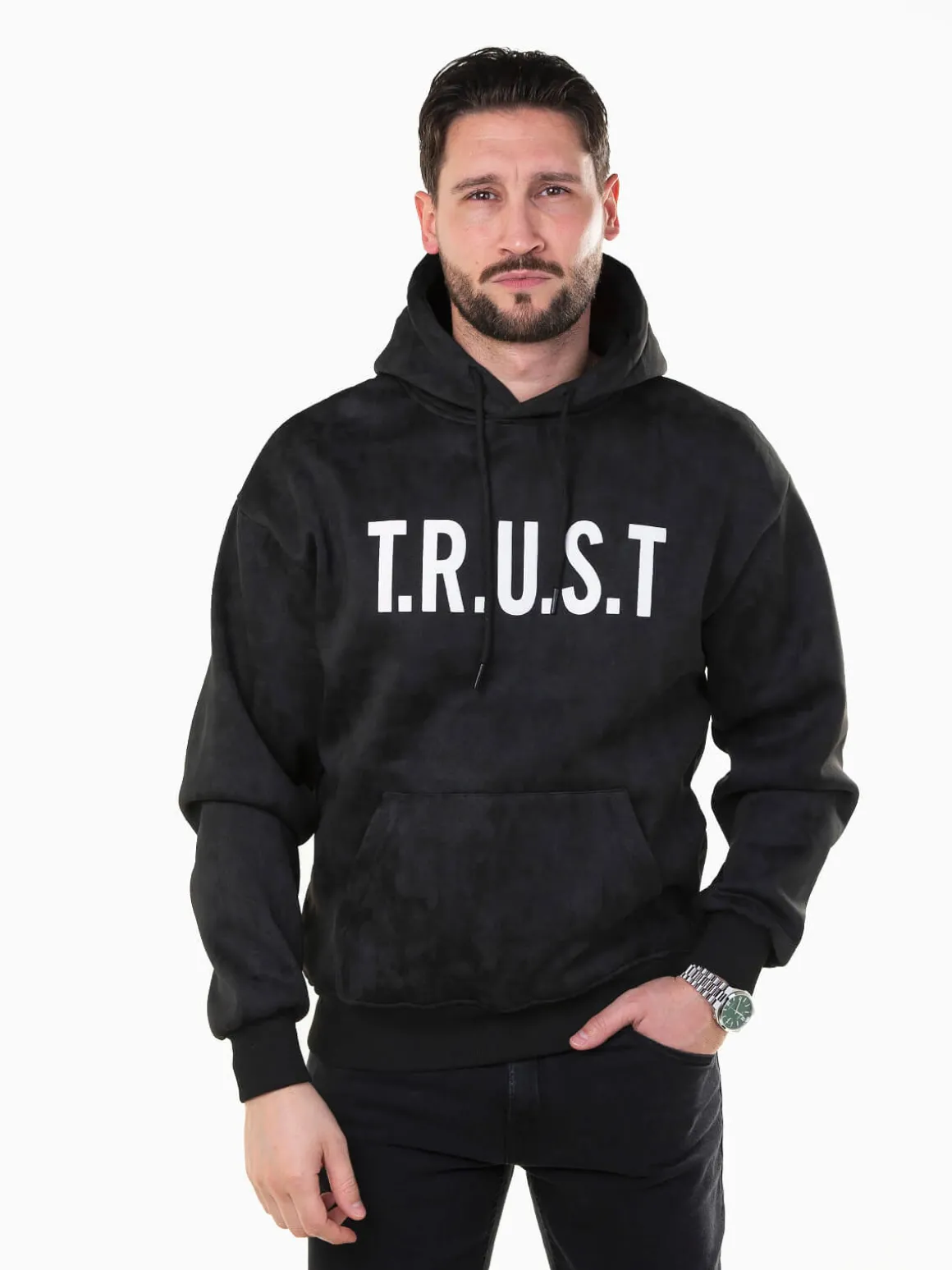 Sweatshirt com capuz efeito manchado