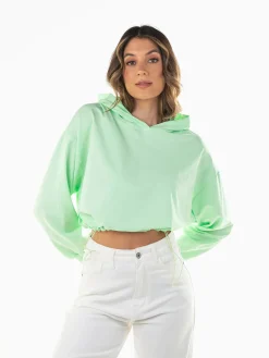 Sweatshirt cropped oversized com capuz