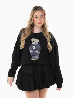Sweatshirt oversized com urso