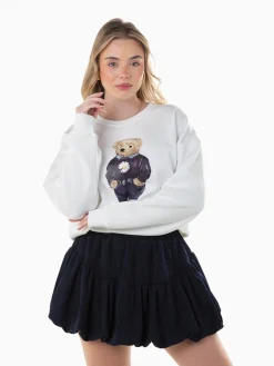 Sweatshirt oversized com urso