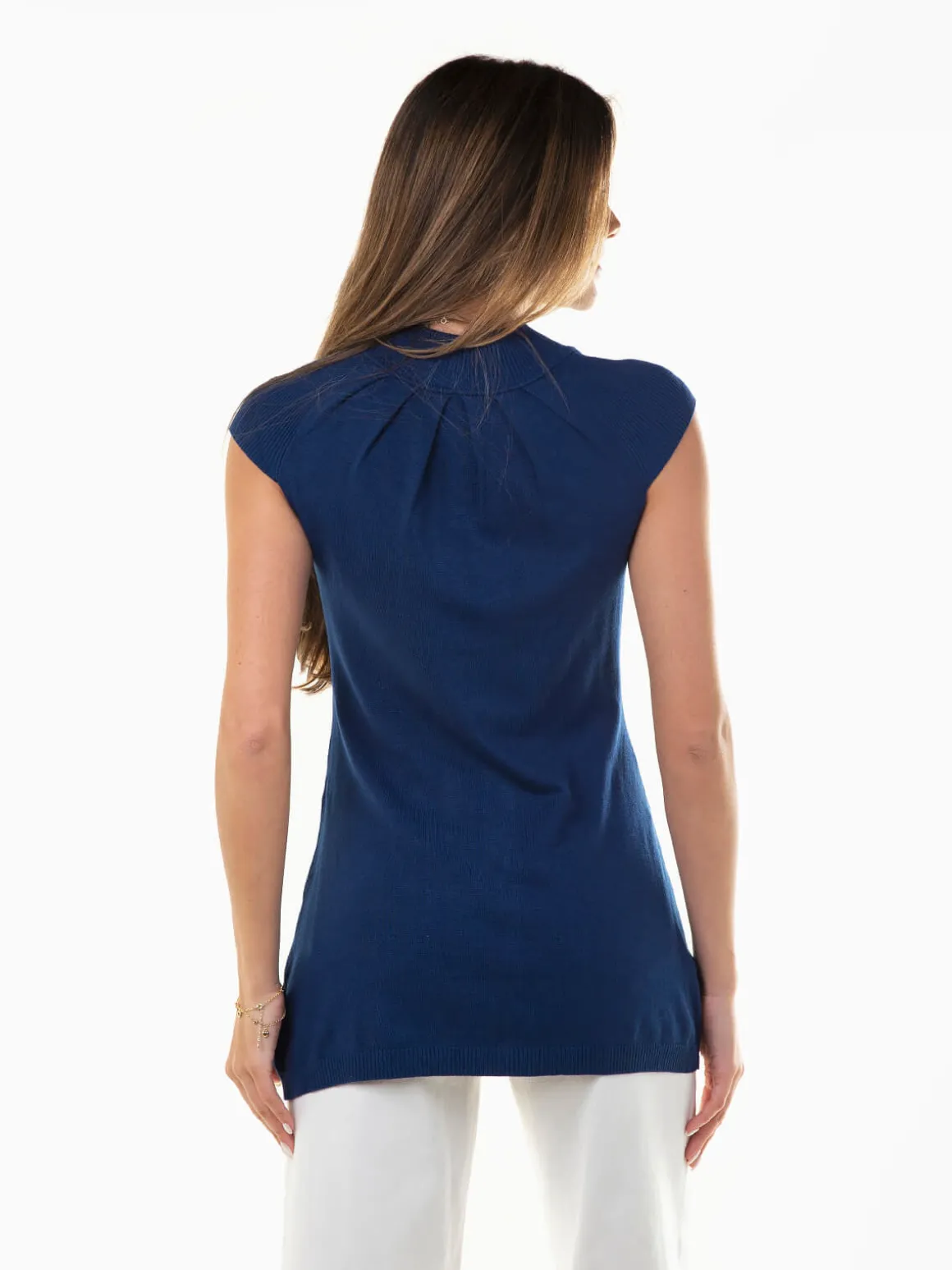 Túnica malha com bolsos