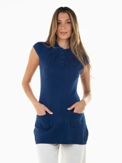 Túnica malha com bolsos