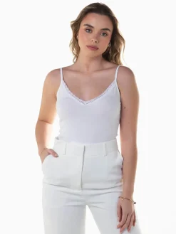 Top básico algodão com renda