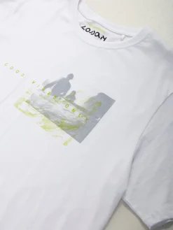 T-shirt branca com estampado