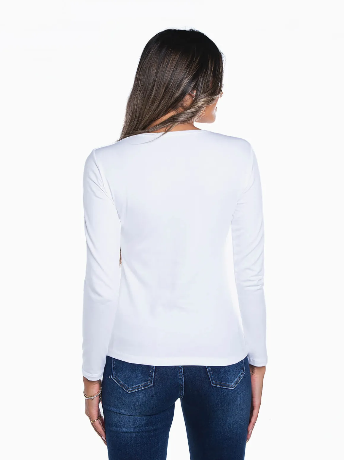 T-shirt básica manga comprida cardada