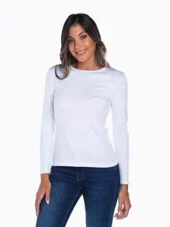 T-shirt básica manga comprida cardada