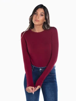 T-shirt básica manga comprida cardada