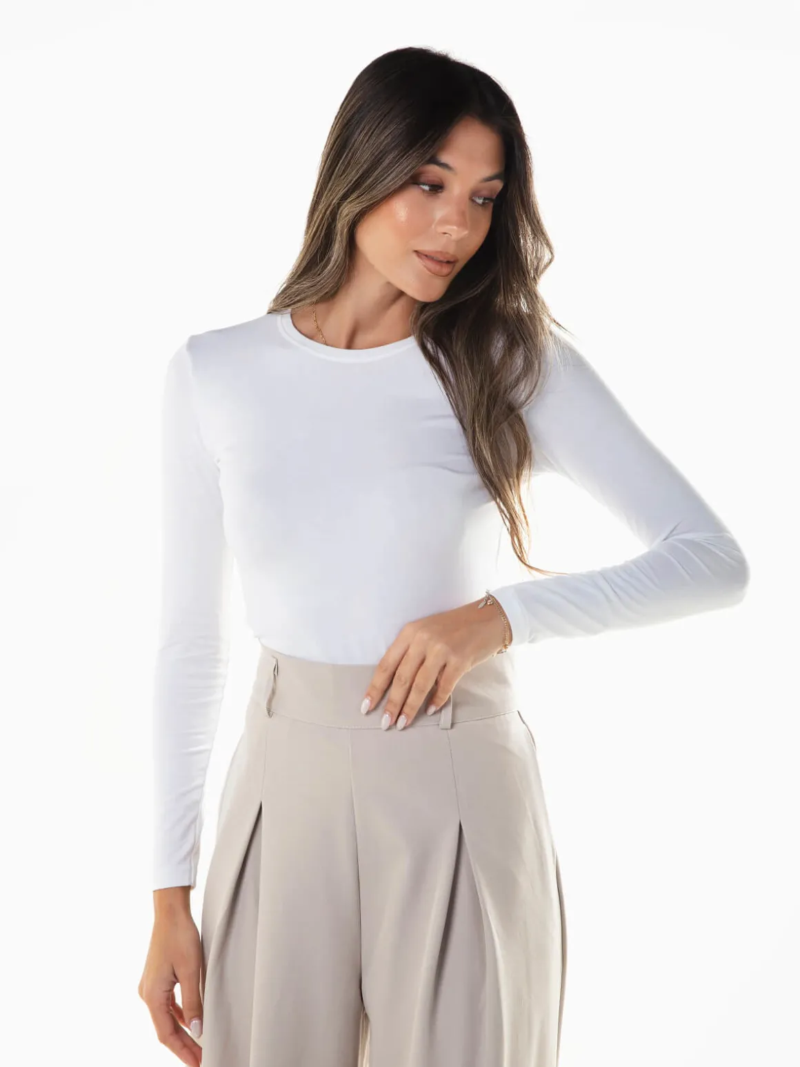 T-shirt básica manga comprida