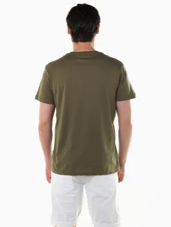 T-shirt básica manga curta com bordado