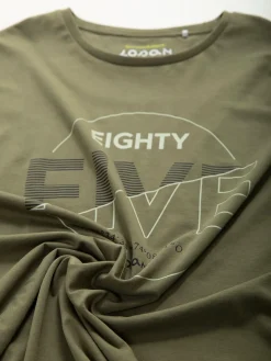 T-shirt com círculo manga comprida