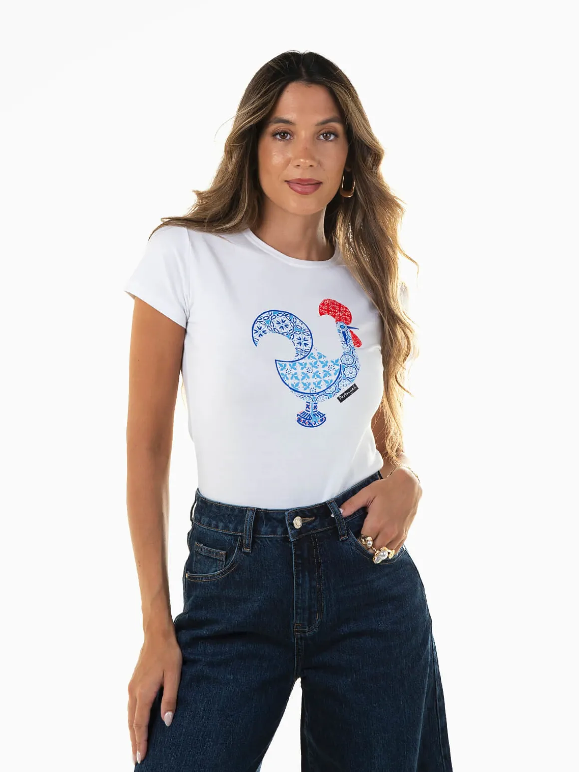T-shirt com galo inspiração portuguesa