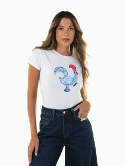 T-shirt com galo inspiração portuguesa