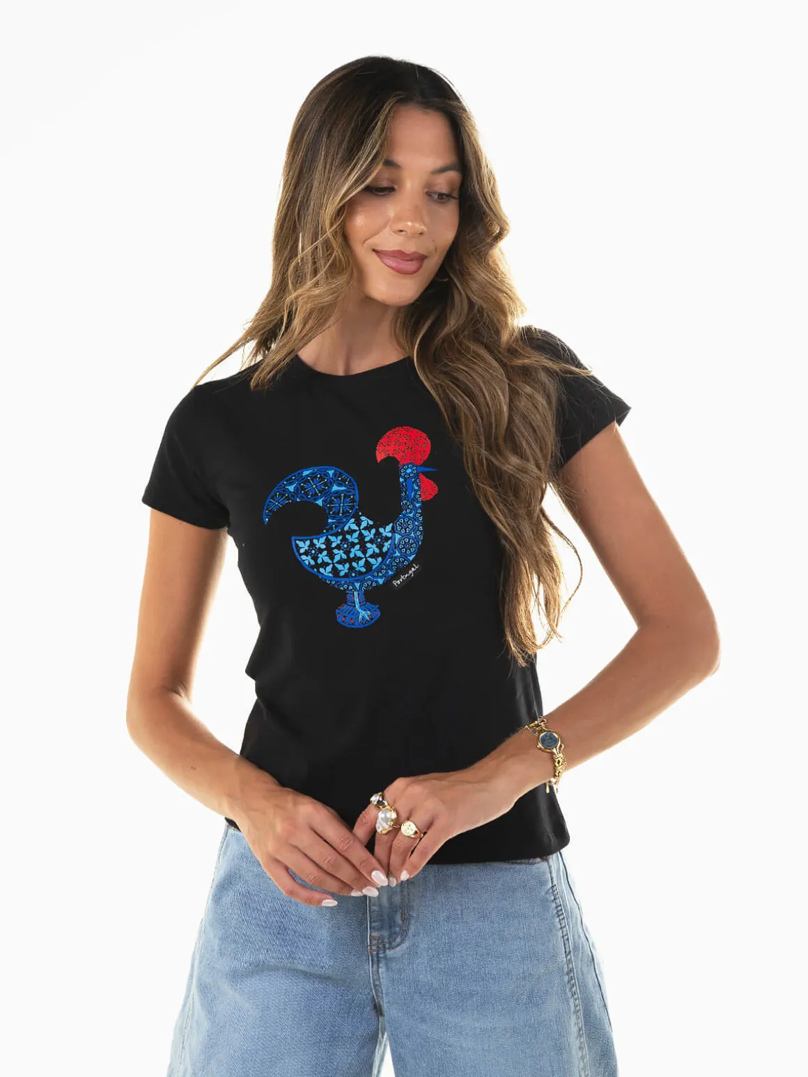 T-shirt com galo inspiração portuguesa