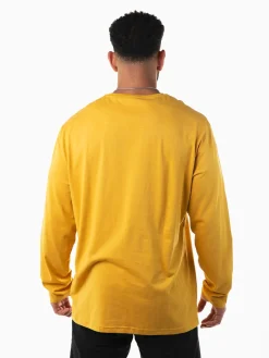 T-shirt manga comprida amarelo torrado