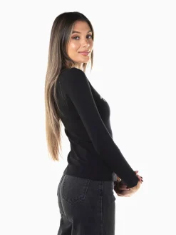 T-shirt manga comprida com mensagem