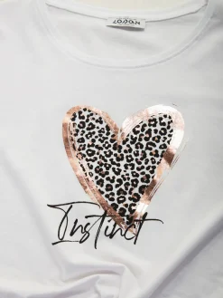 T-shirt manga comprida com coração