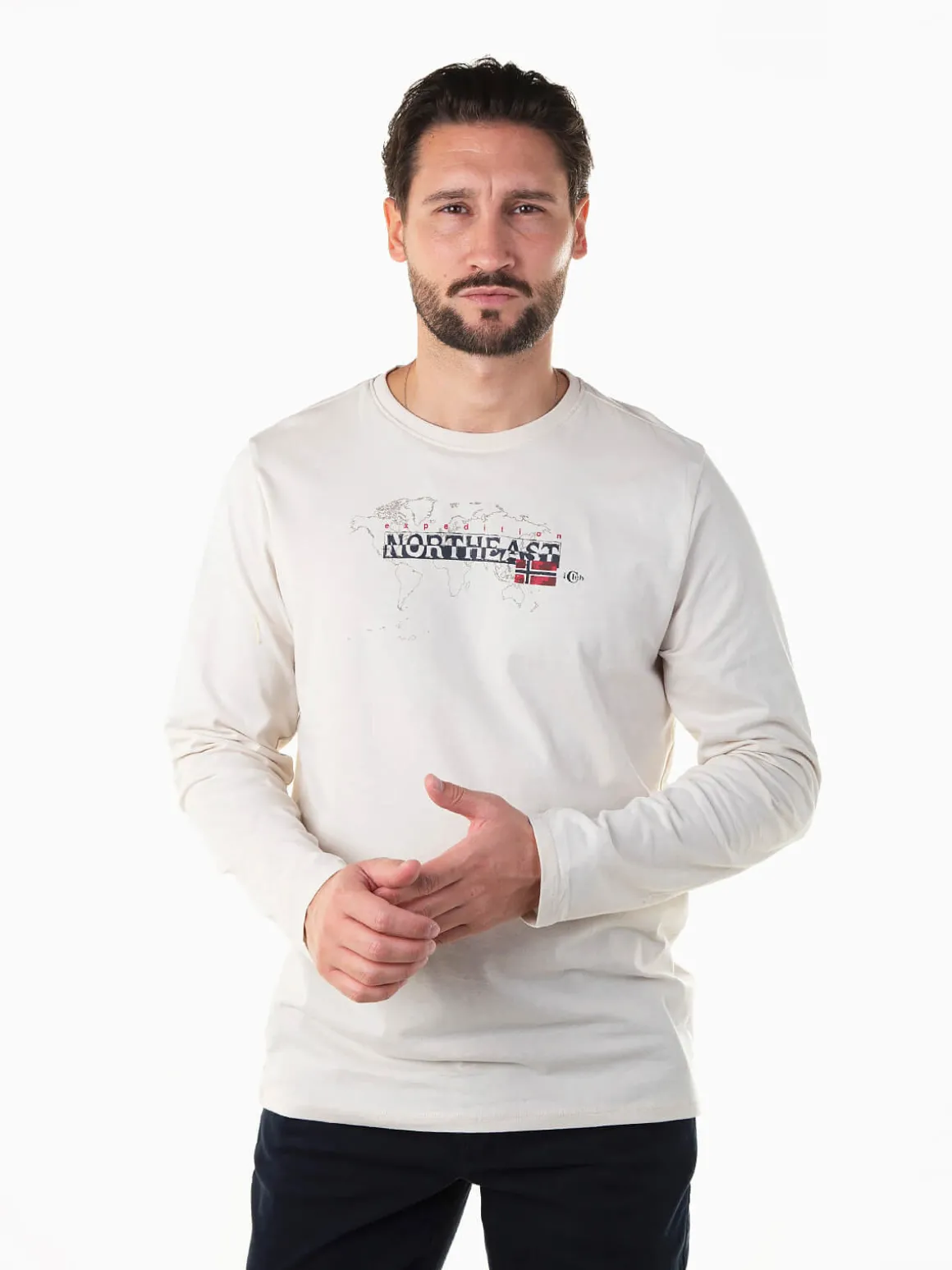 T-shirt manga comprida com estampado