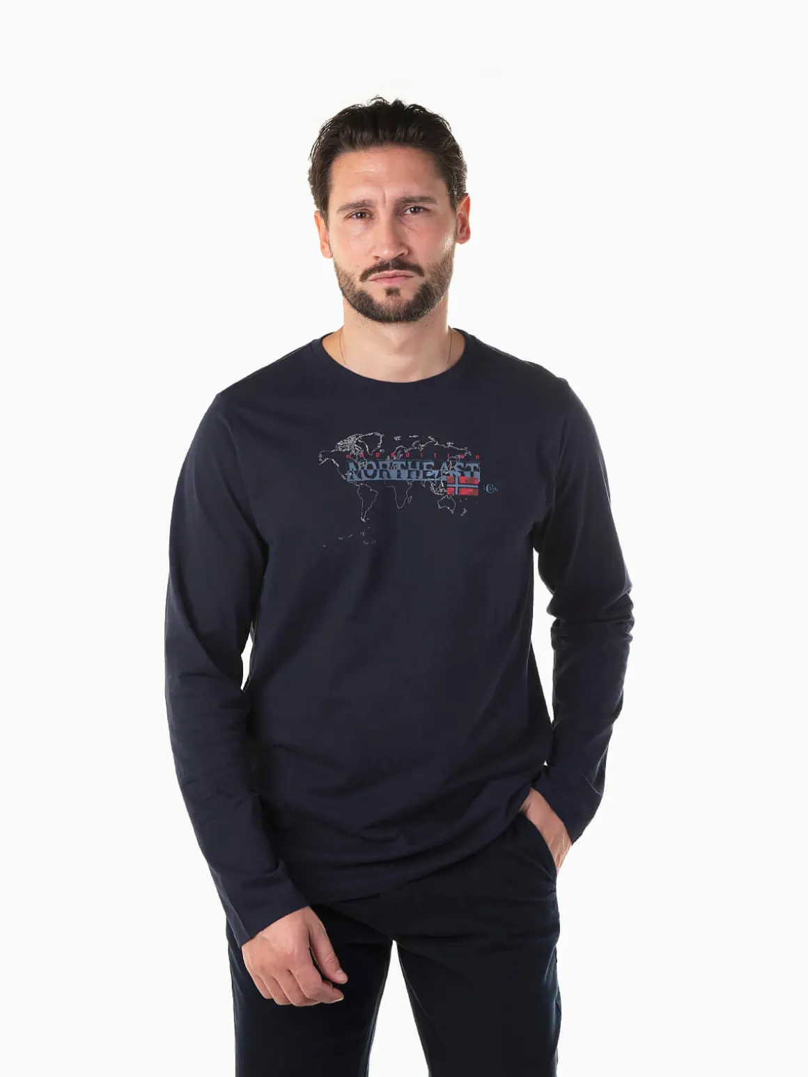 T-shirt manga comprida com estampado