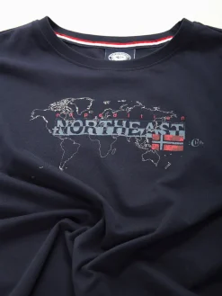 T-shirt manga comprida com estampado