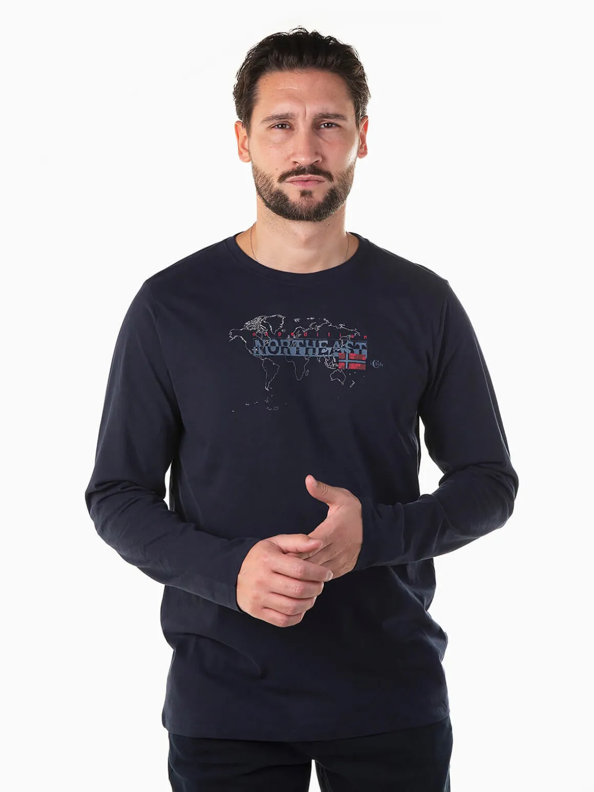 T-shirt manga comprida com estampado