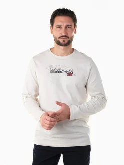 T-shirt manga comprida com estampado