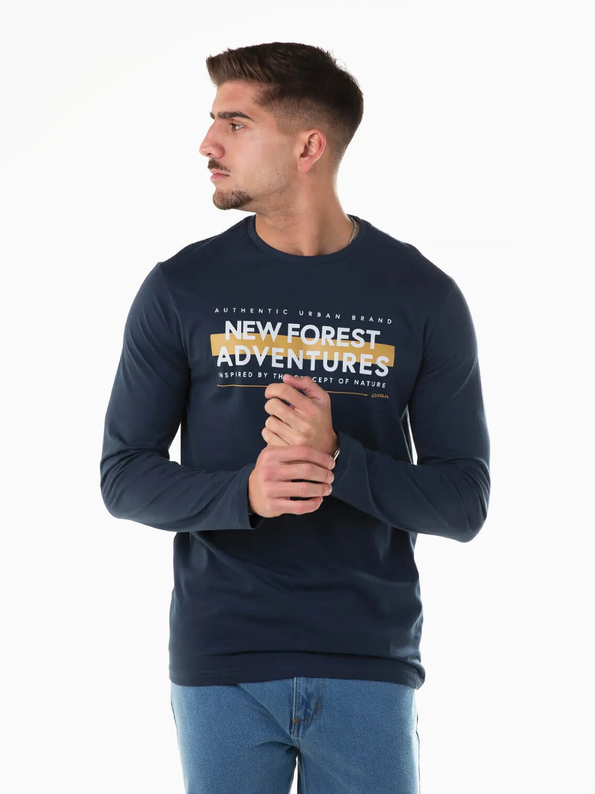 T-shirt manga comprida com estampado