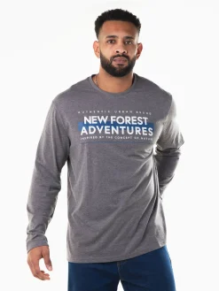 T-shirt manga comprida com estampado