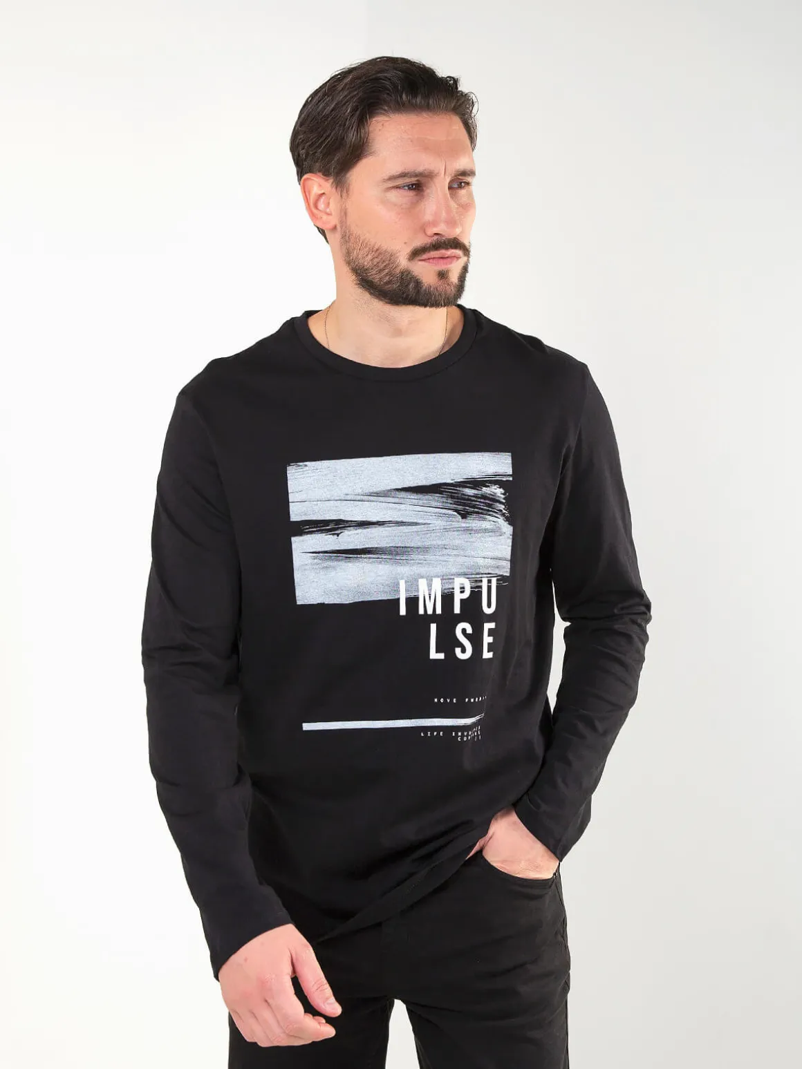 T-shirt manga comprida preta