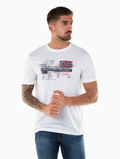 T-shirt manga curta com grafismo