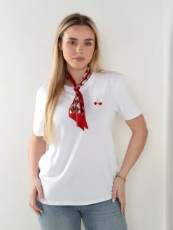 T-shirt manga curta com lenço