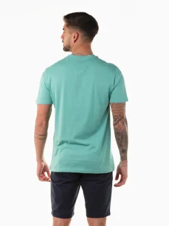 T-shirt manga curta com mapa