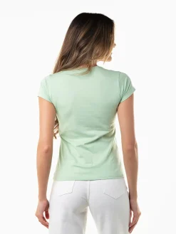 T-shirt manga curta com mensagem