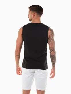 T-shirt preta sem mangas