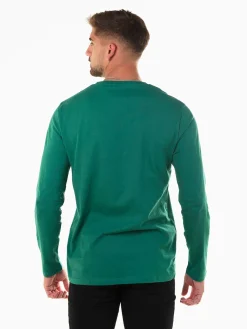 T-shirt verde manga comprida