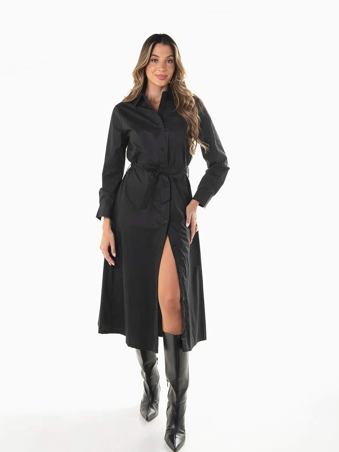 Vestido camiseiro midi