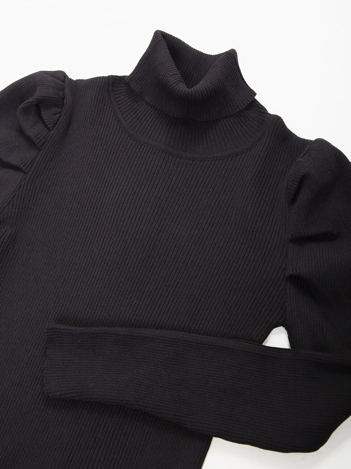 Vestido curto malha canelada preto