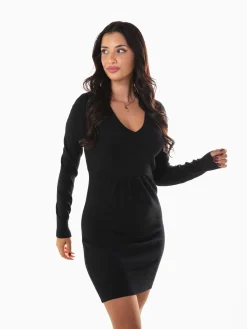 Vestido curto malha em V