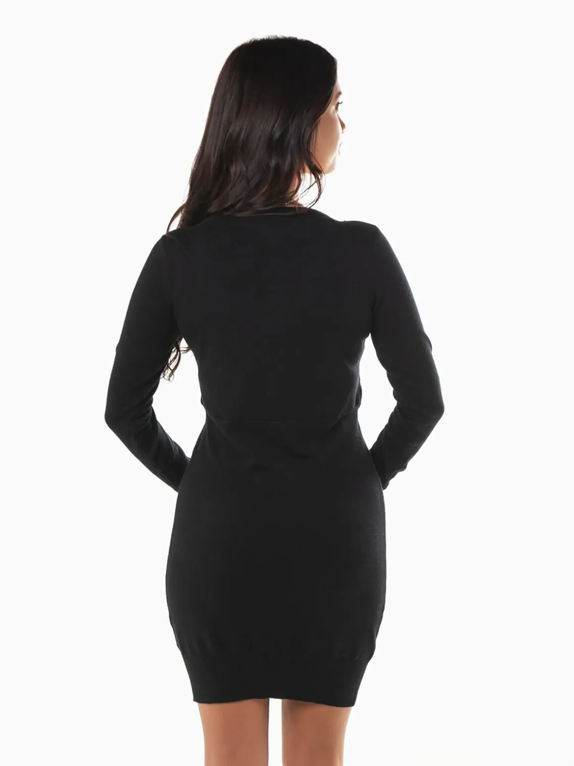 Vestido curto malha em V