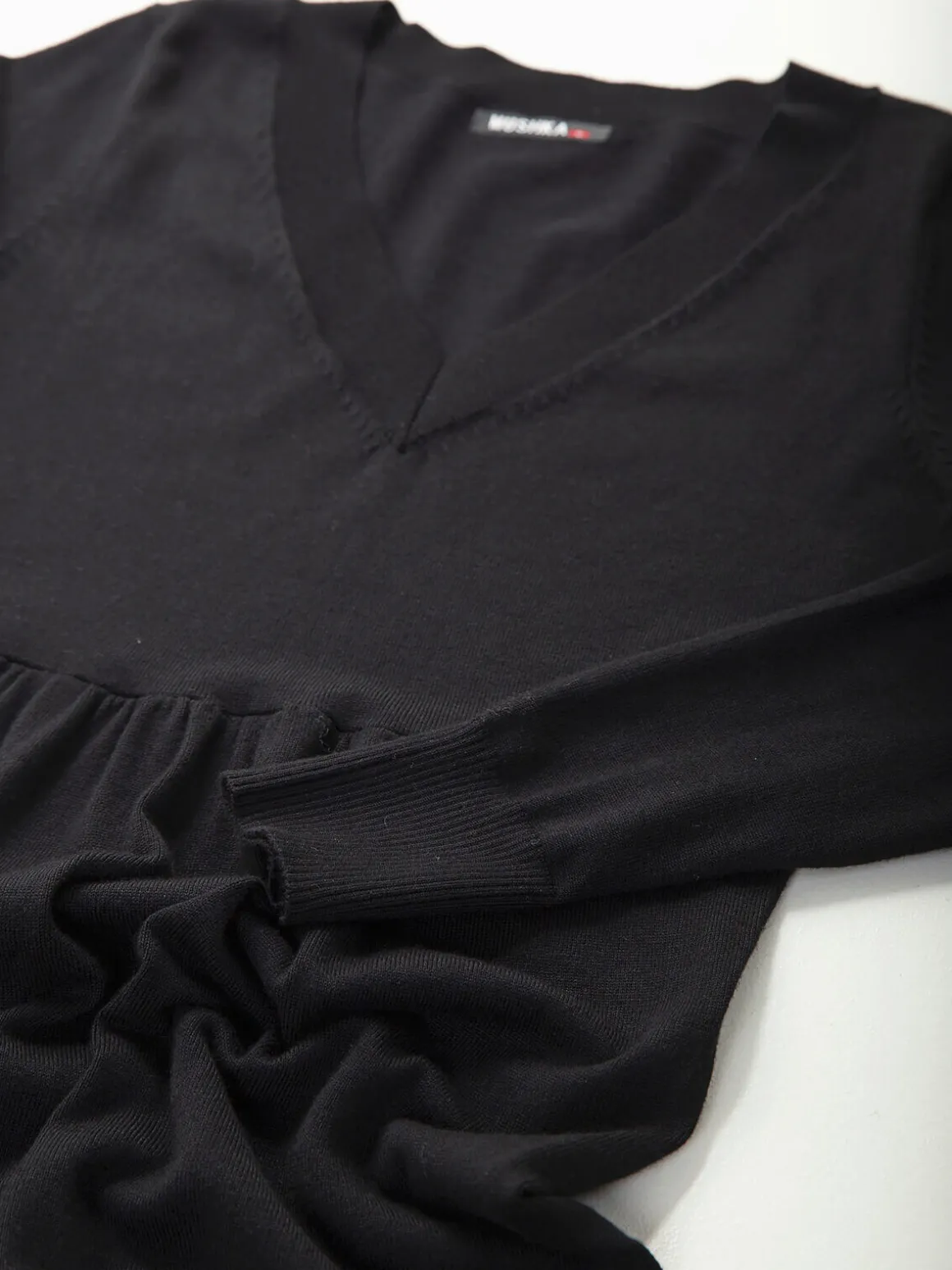 Vestido curto malha em V