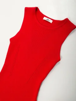 Vestido malha comprido decote halter